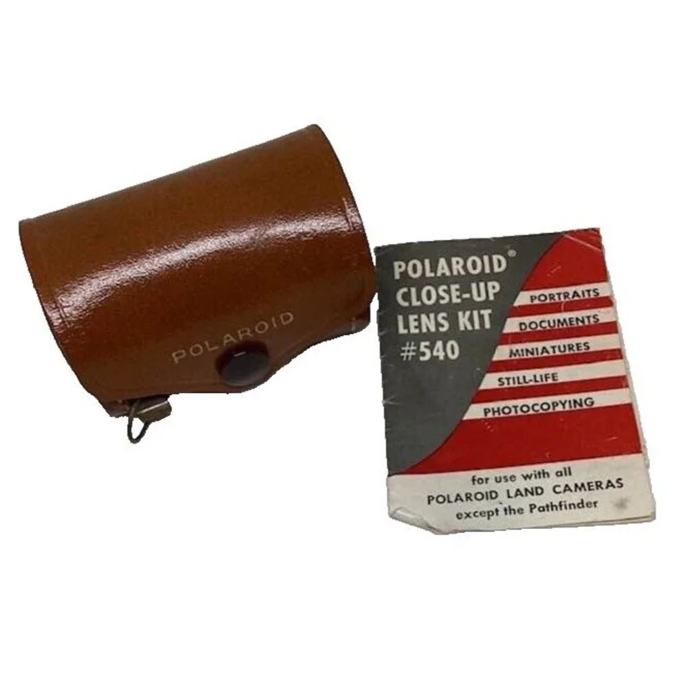 Polaroid Leather Case 309 Flash Gun 202 Close Up Lens 540 Sylvania Bulbs Lot VTG